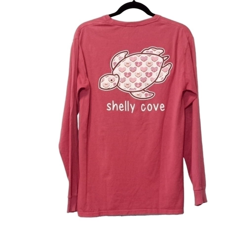 Comfort Colors Shelly Cove long sleeve cotton t-shirt deep pink Size small
